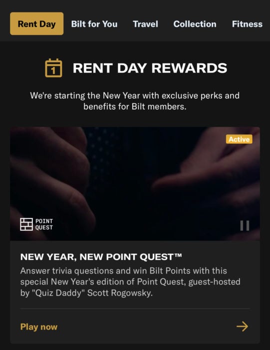 Bilt Rent Day 活动【2024.7 更新：AS转点25100奖励、Status Match；最后一次 Point Quest